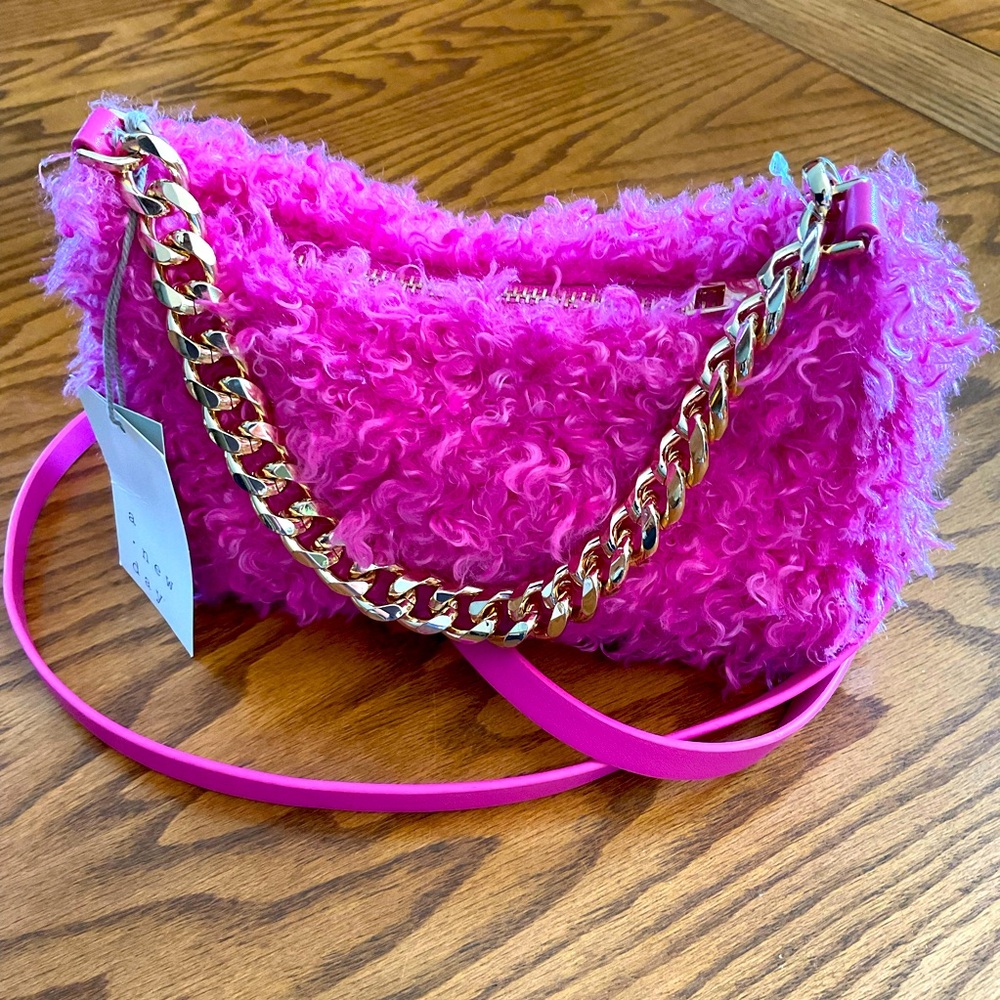 NWT a~new day Pink Fuzzy Crossbody/Handbag